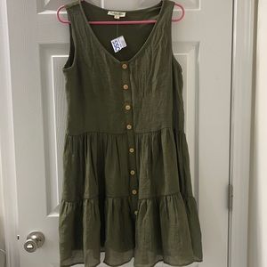 Indigo ruffle dress NEW with tags